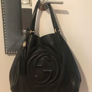 Gucci Soho Black Leather Tote